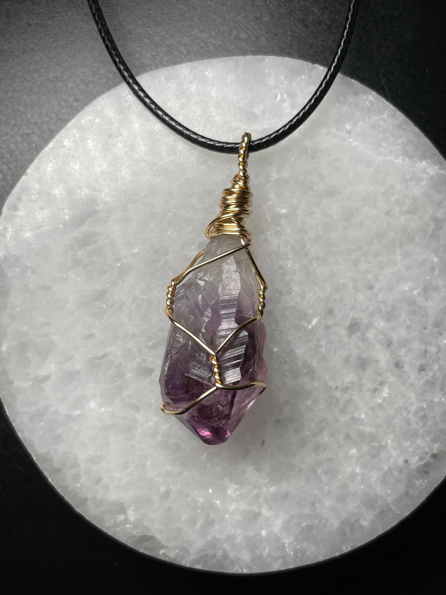 Wire wrapped raw crystals