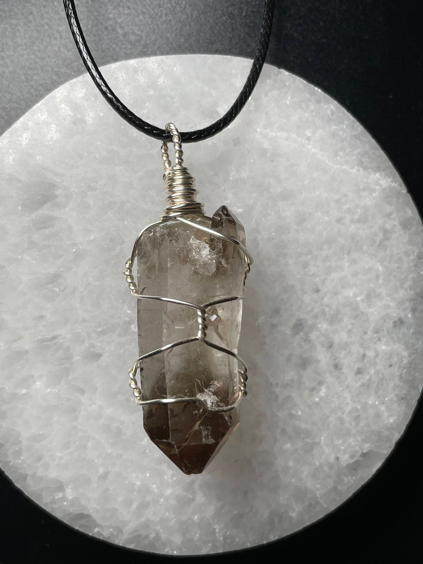 Wire wrapped raw crystals