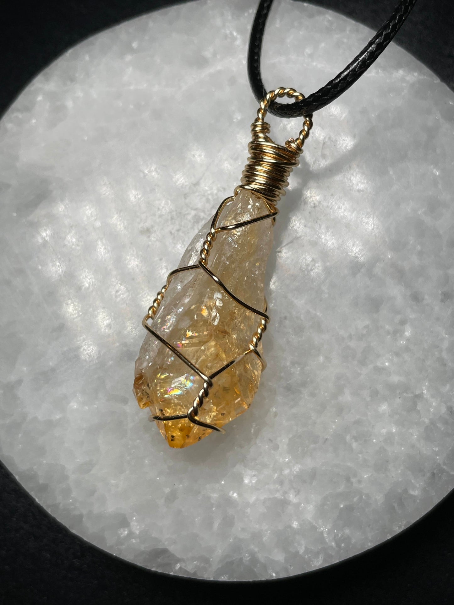 Wire wrapped raw crystals