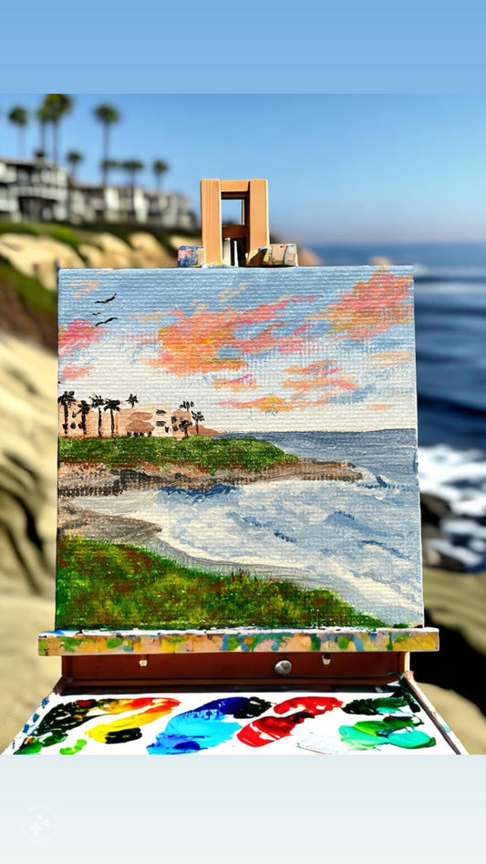 La Jolla mini acrylic painting