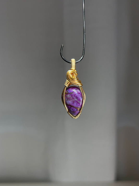 Purple copper turquoise pendant