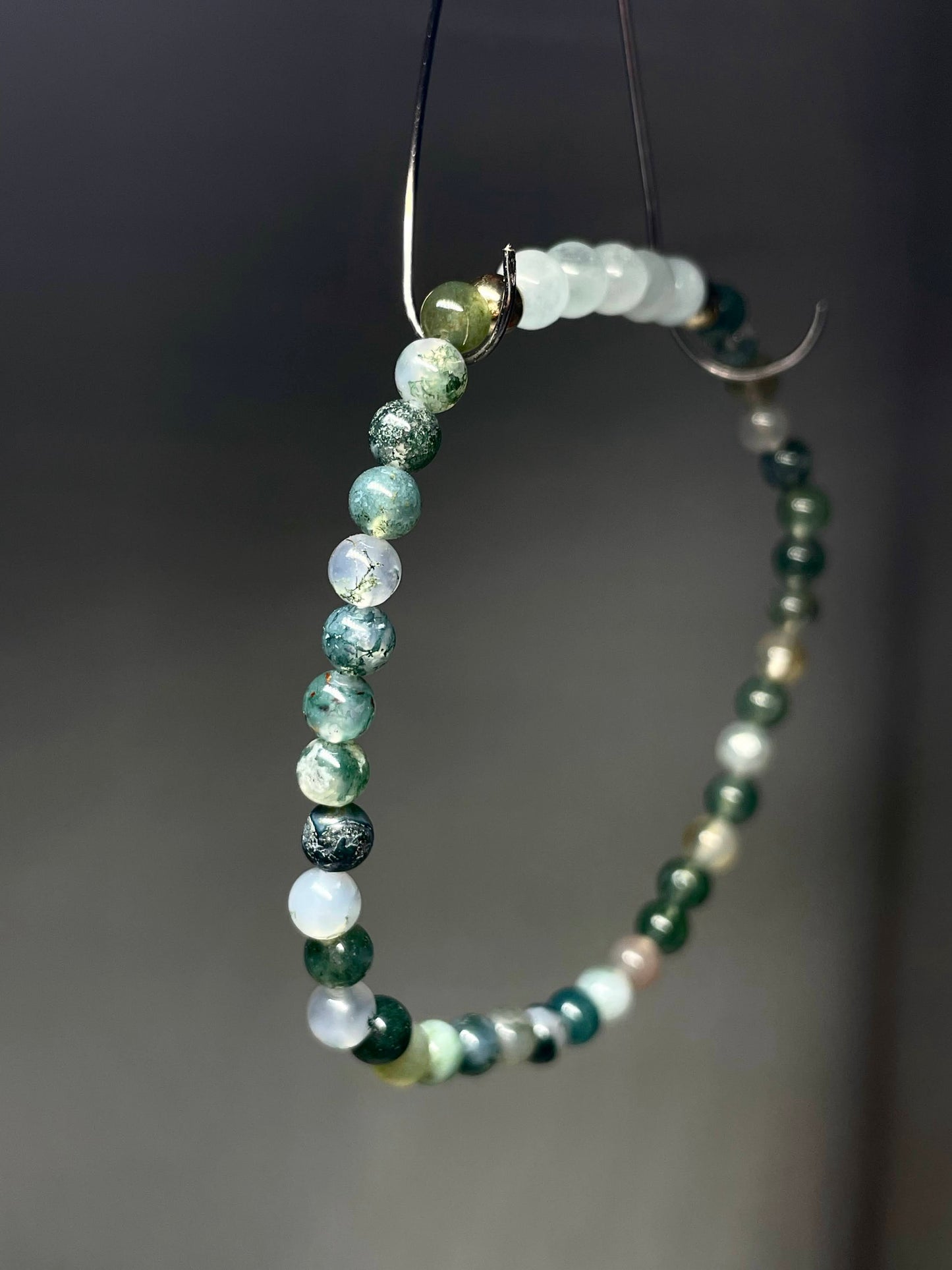 Moss agate & aquamarine bracelet