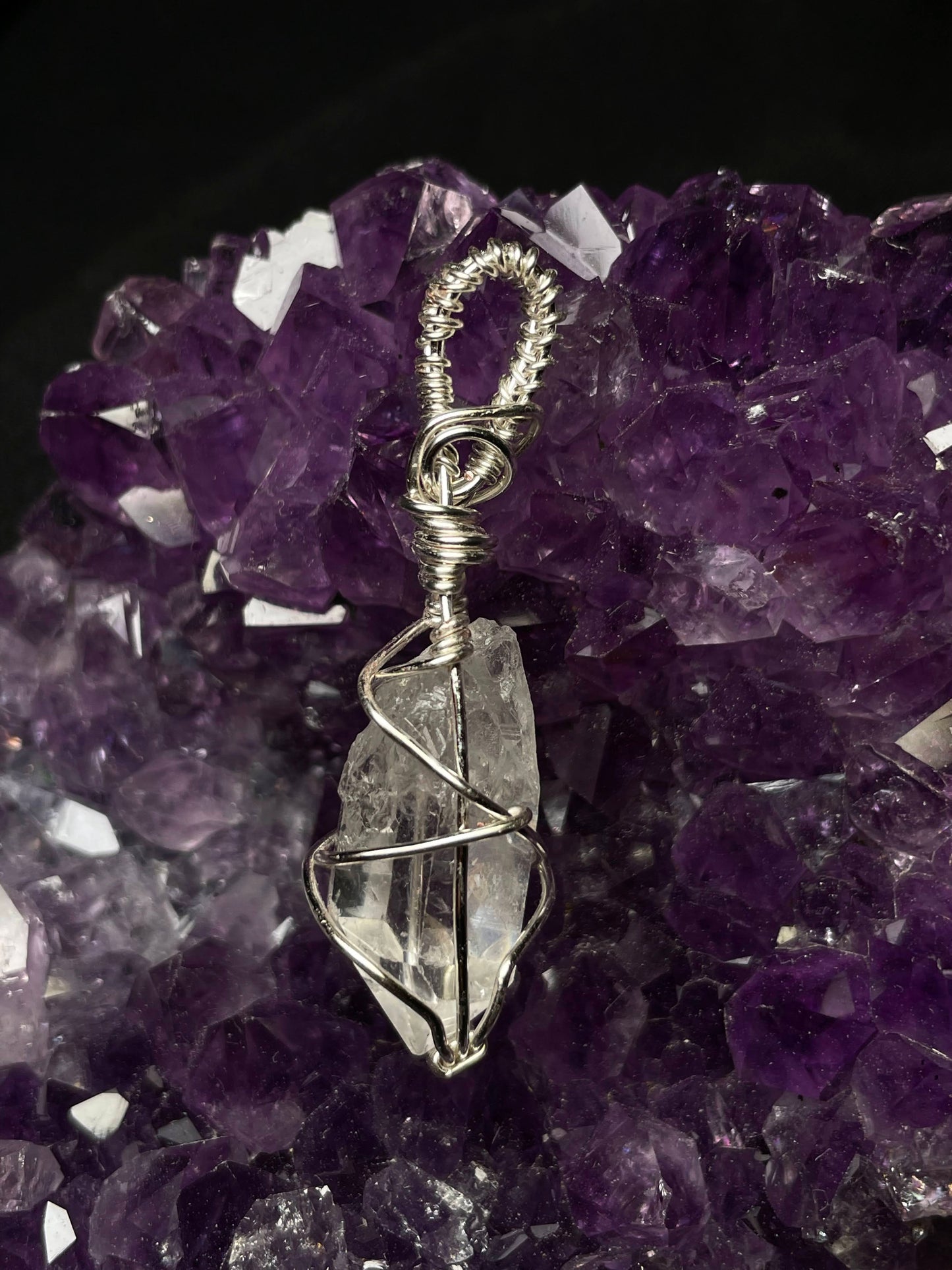 Clear quartz pendant