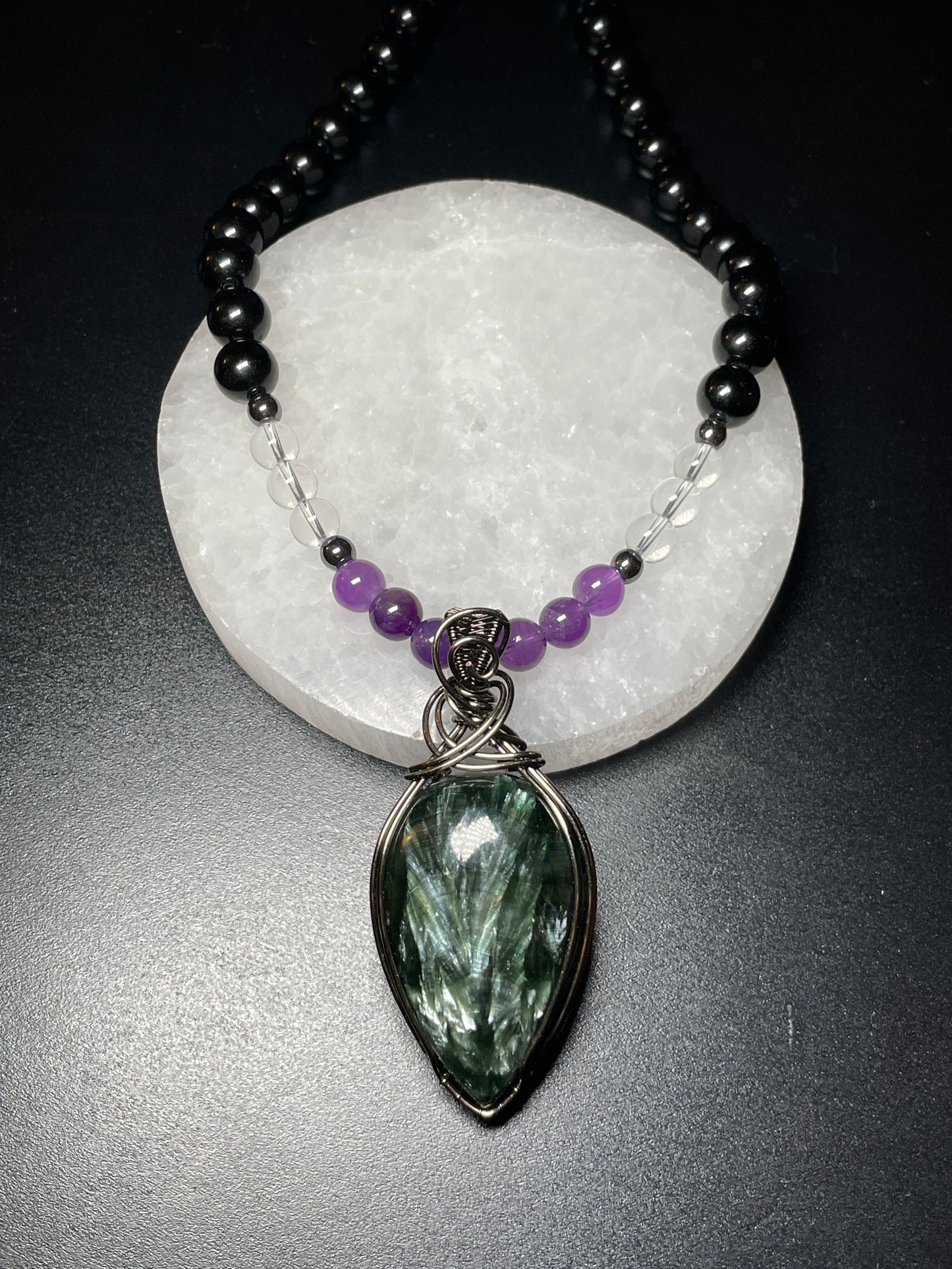 Seraphinite beaded necklace