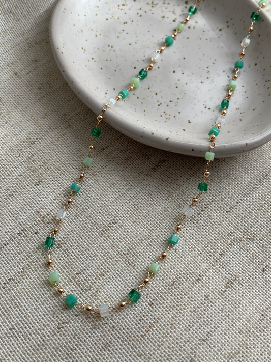 Green beaded necklace