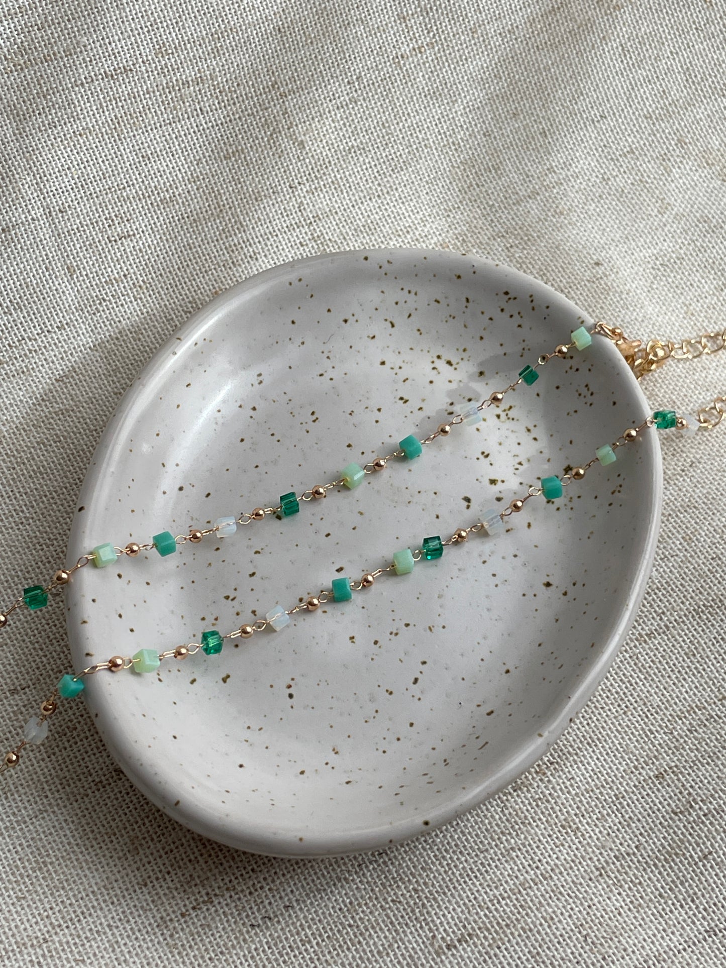 Green beaded necklace