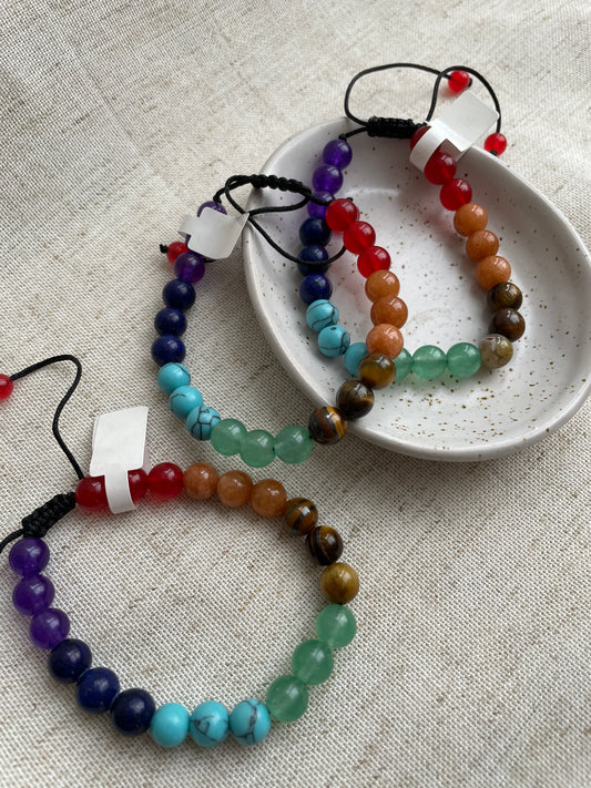 Chakra beaded adjustable bracelet