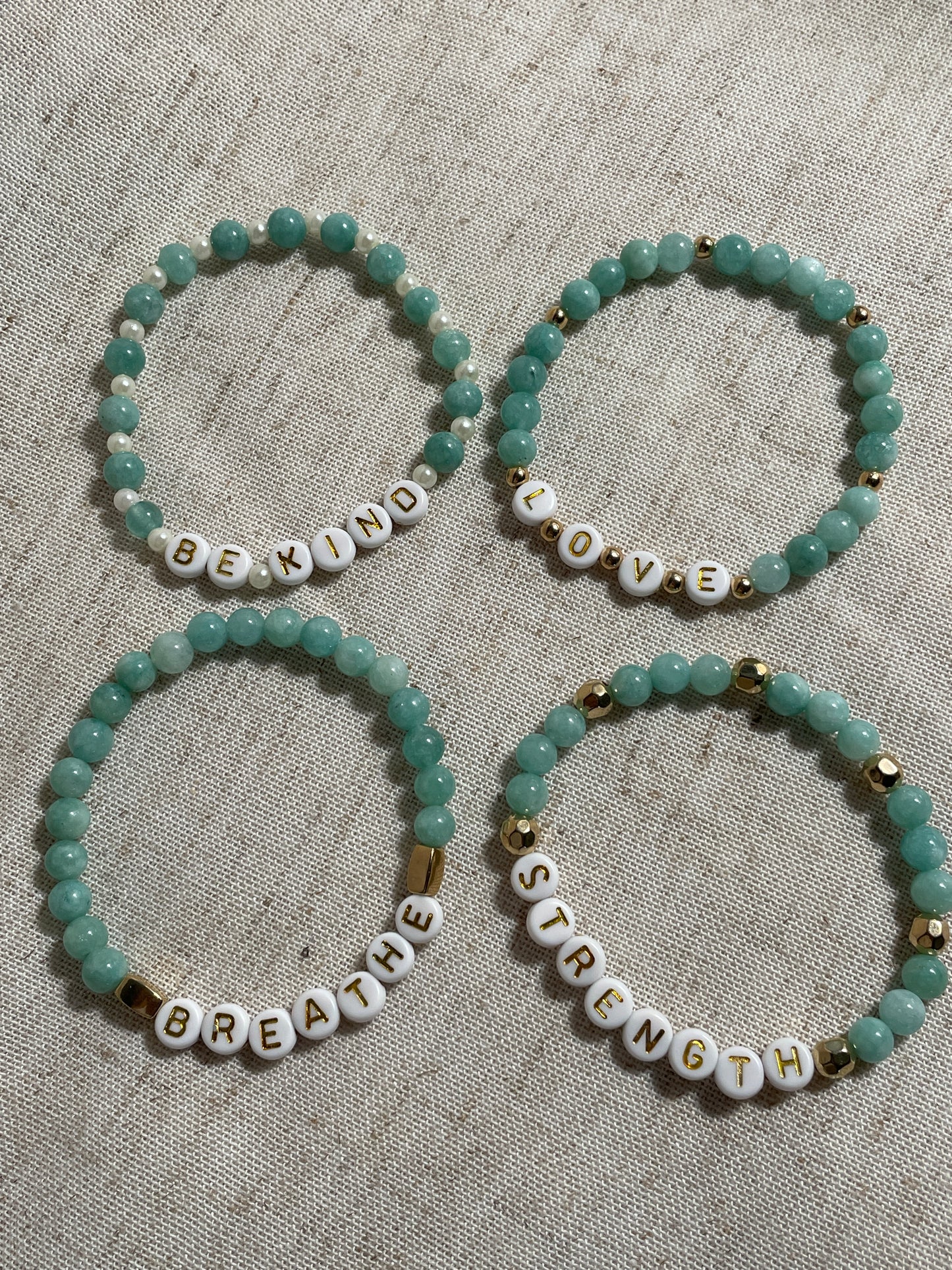 Motivational gemstone bracelets