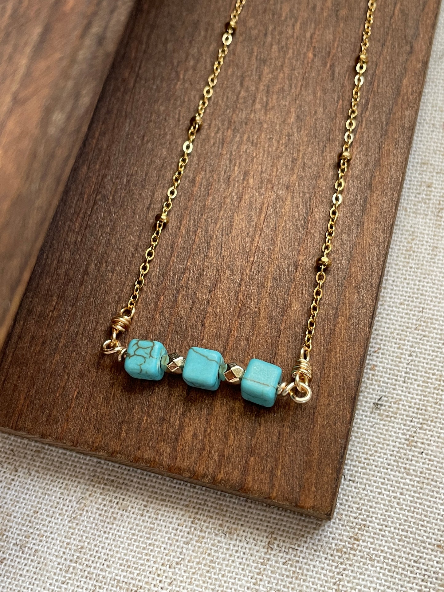 Faux turquoise necklace