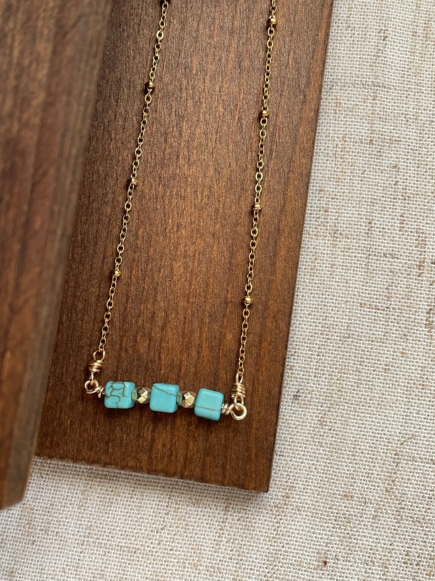 Faux turquoise necklace