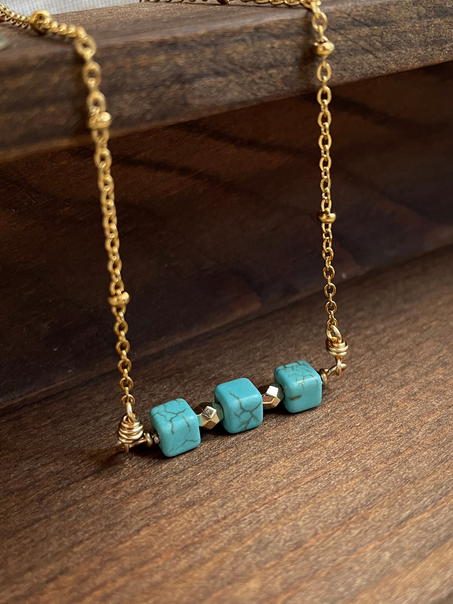 Faux turquoise necklace