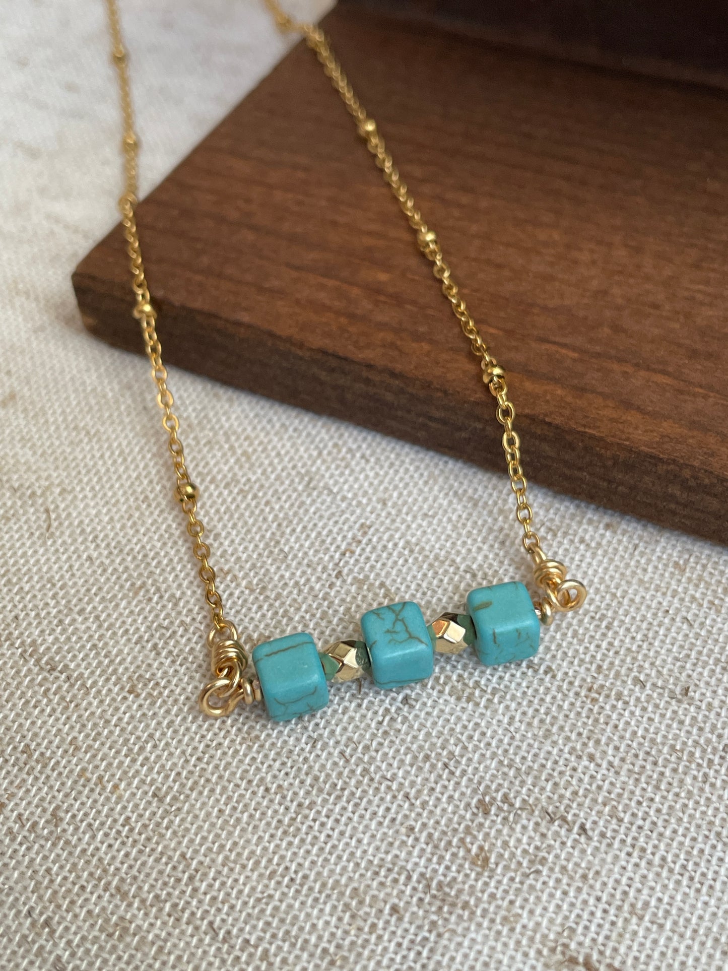 Faux turquoise necklace