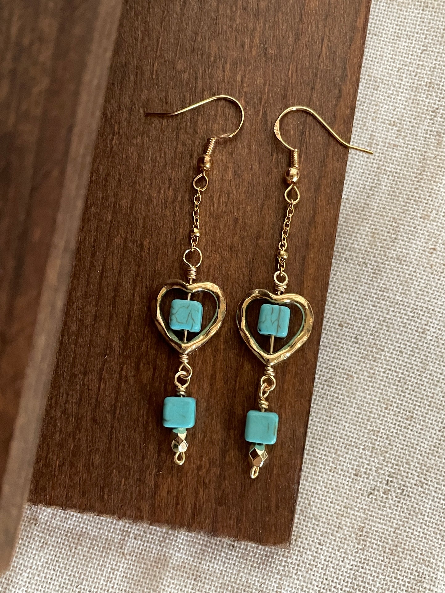 Faux turquoise earrings