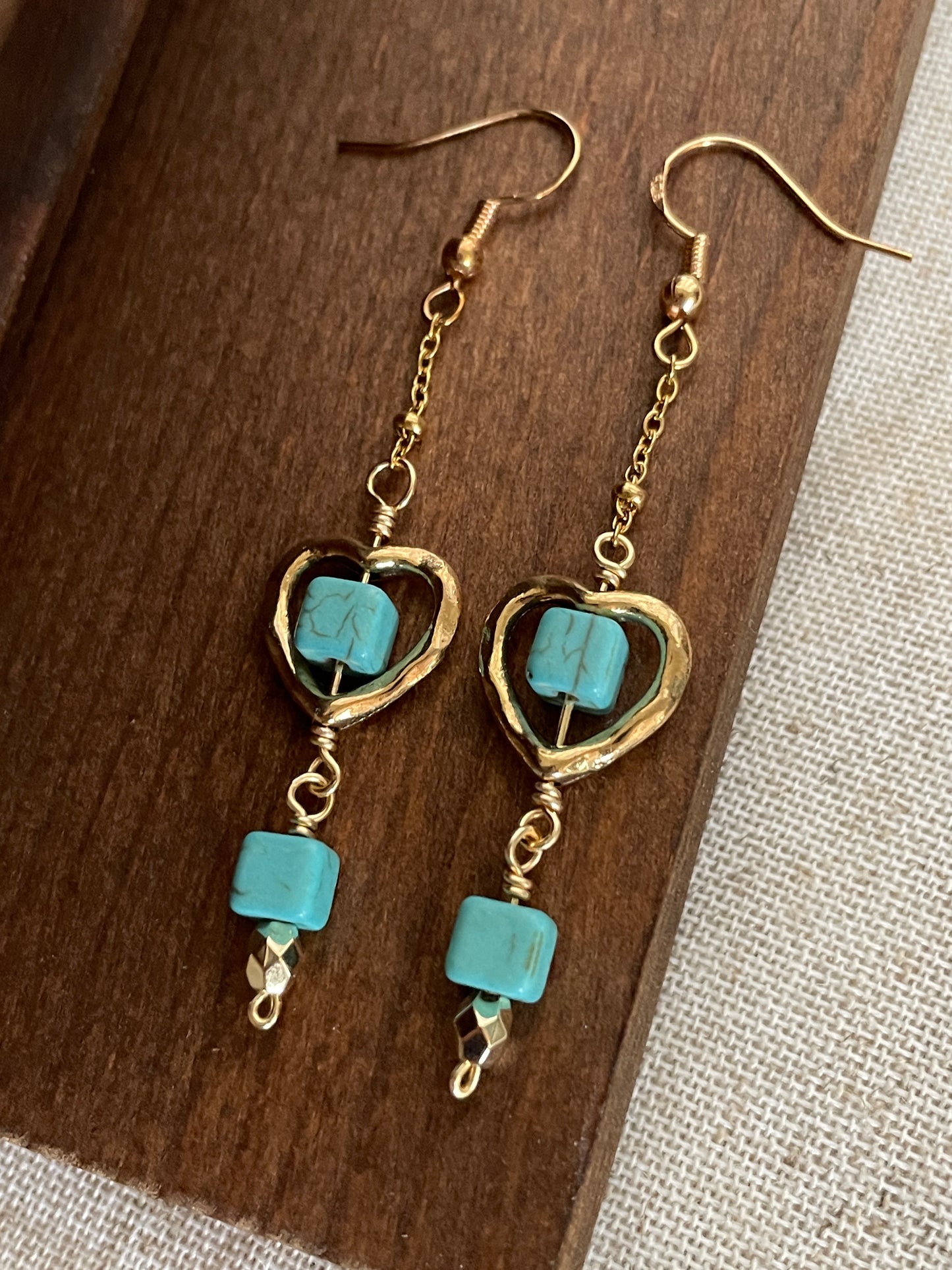 Faux turquoise earrings