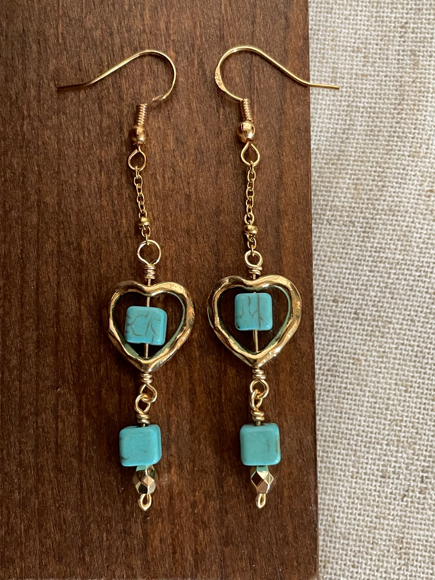 Faux turquoise earrings