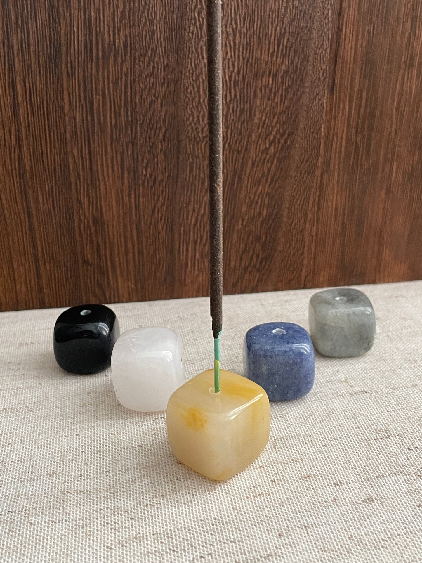 Crystal cube incense holder