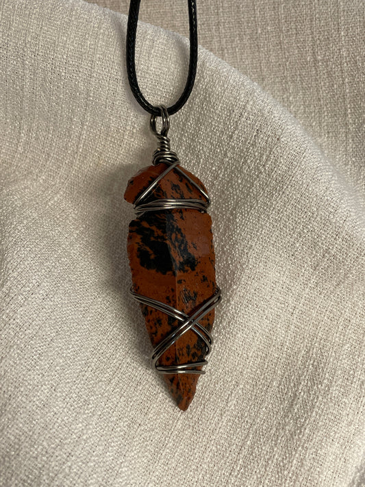 Mahogany obsidian pendants