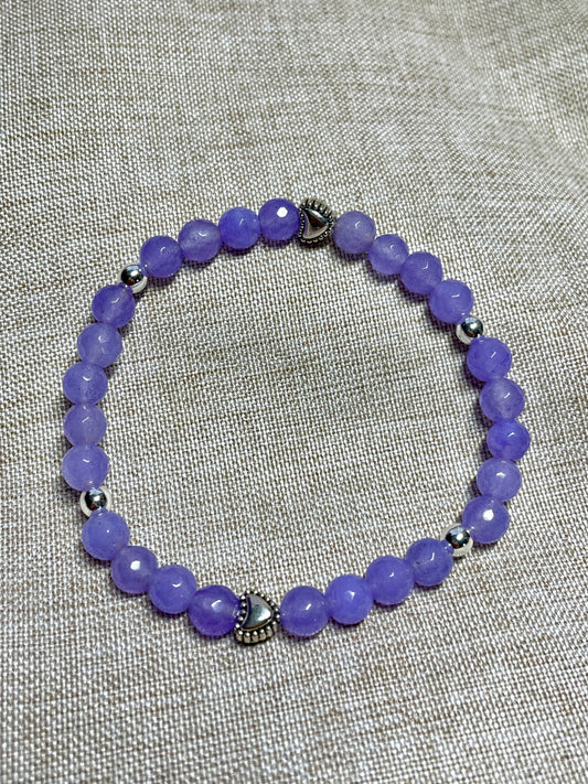 Purple chalcedony gemstone bracelet