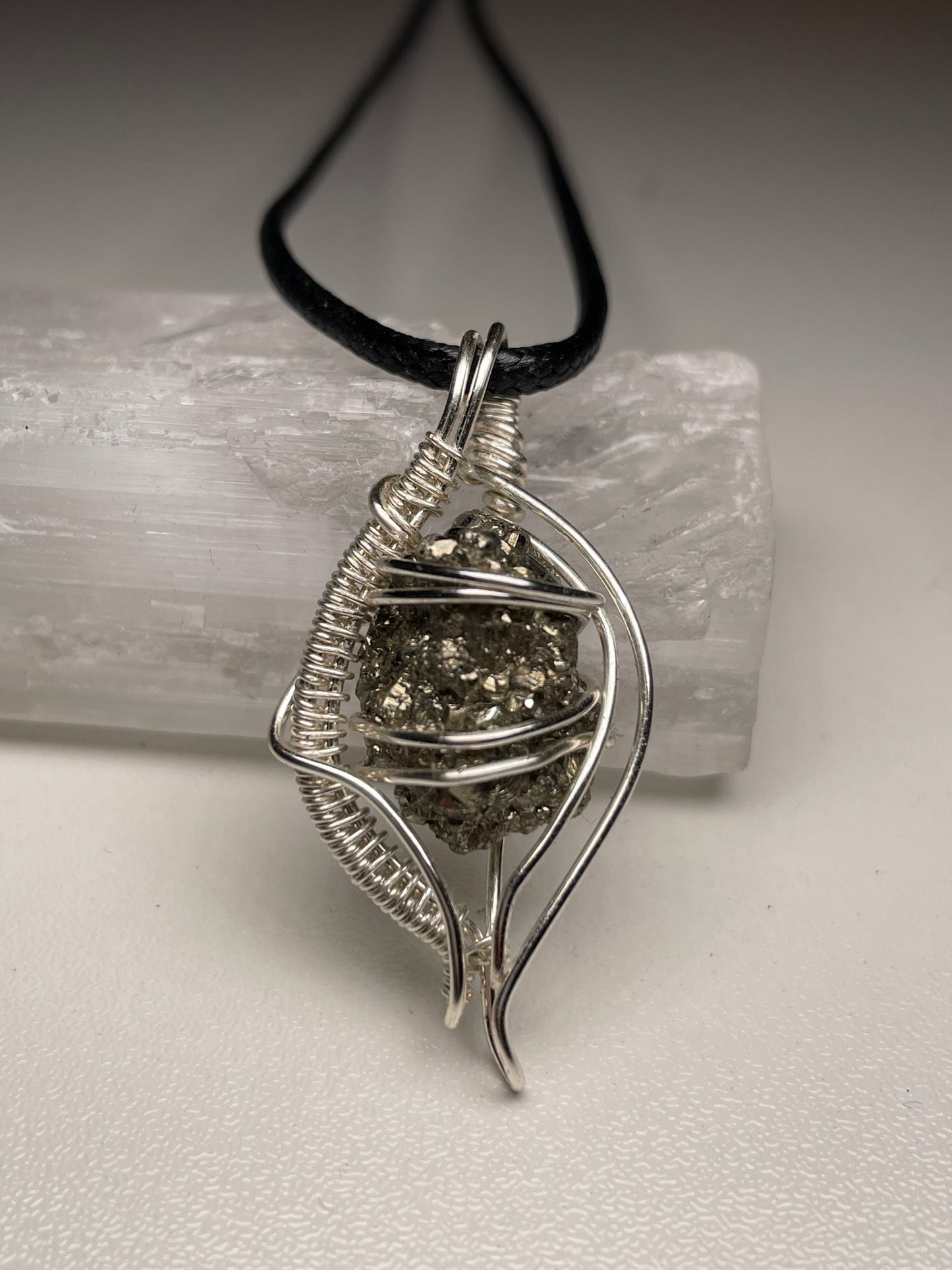 Pyrite pendant (silver)