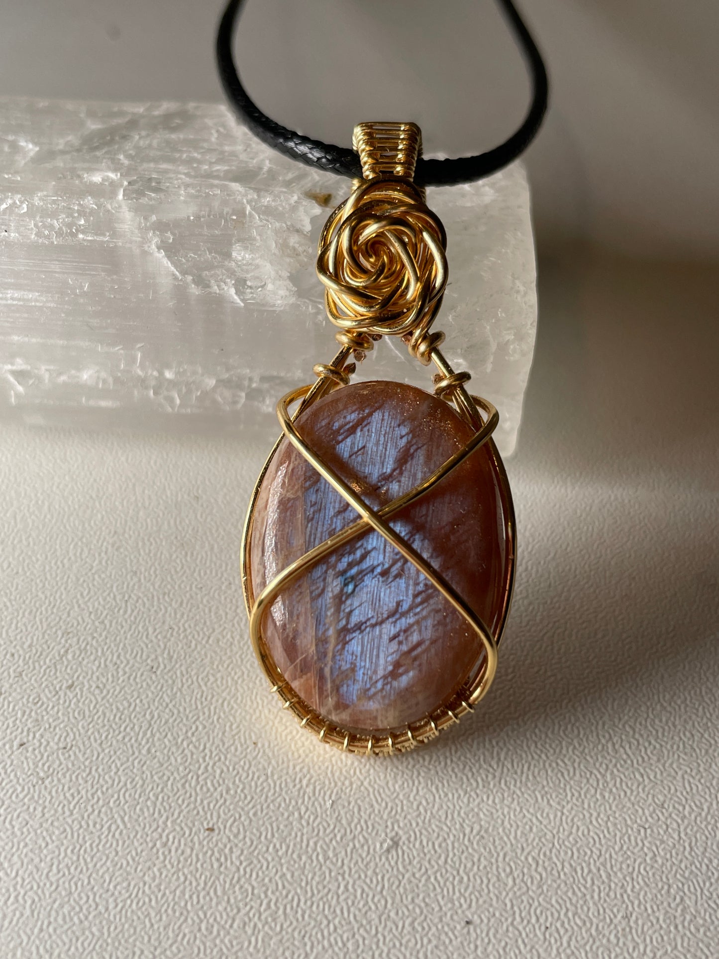 Sunstone/ moonstone pendant