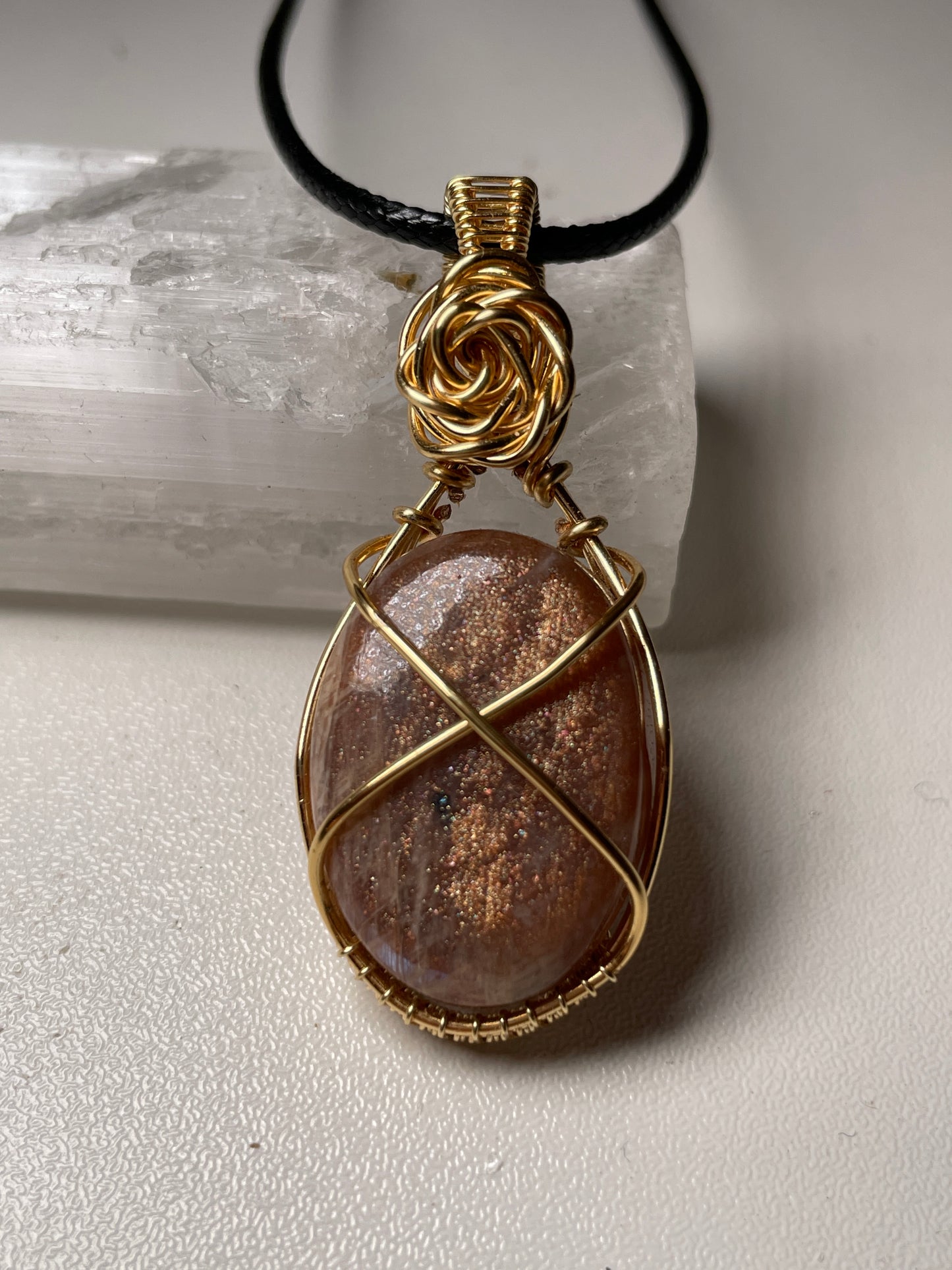 Sunstone/ moonstone pendant