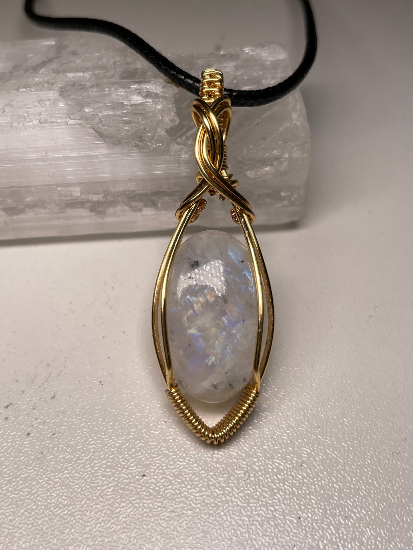 Rainbow moonstone pendant