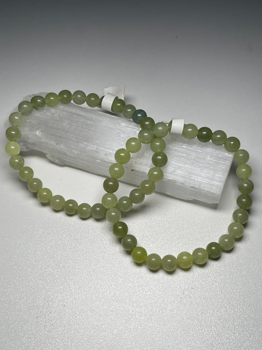 Light jade gemstone bracelets 6mm