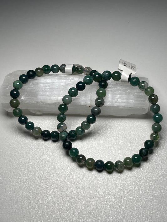 Moss agate gemstone bracelets 6mm