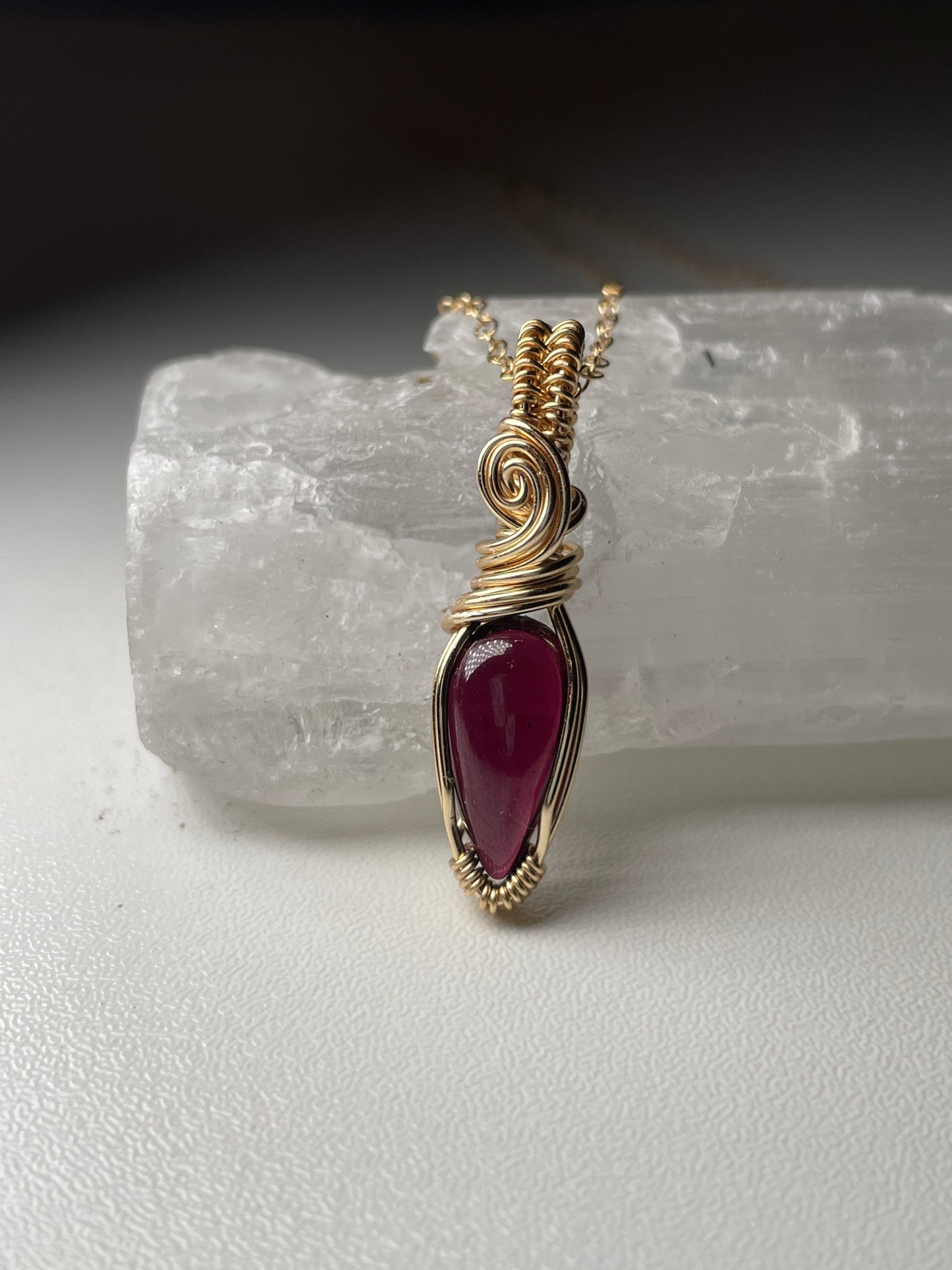 Garnet teardrop pendant