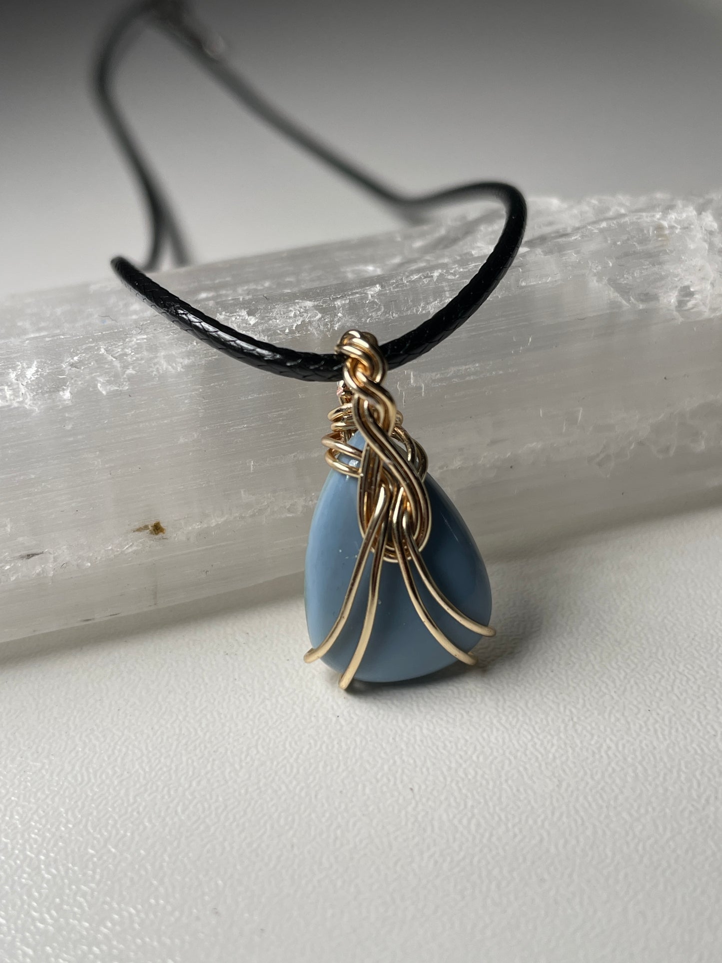 Blue opal pendant