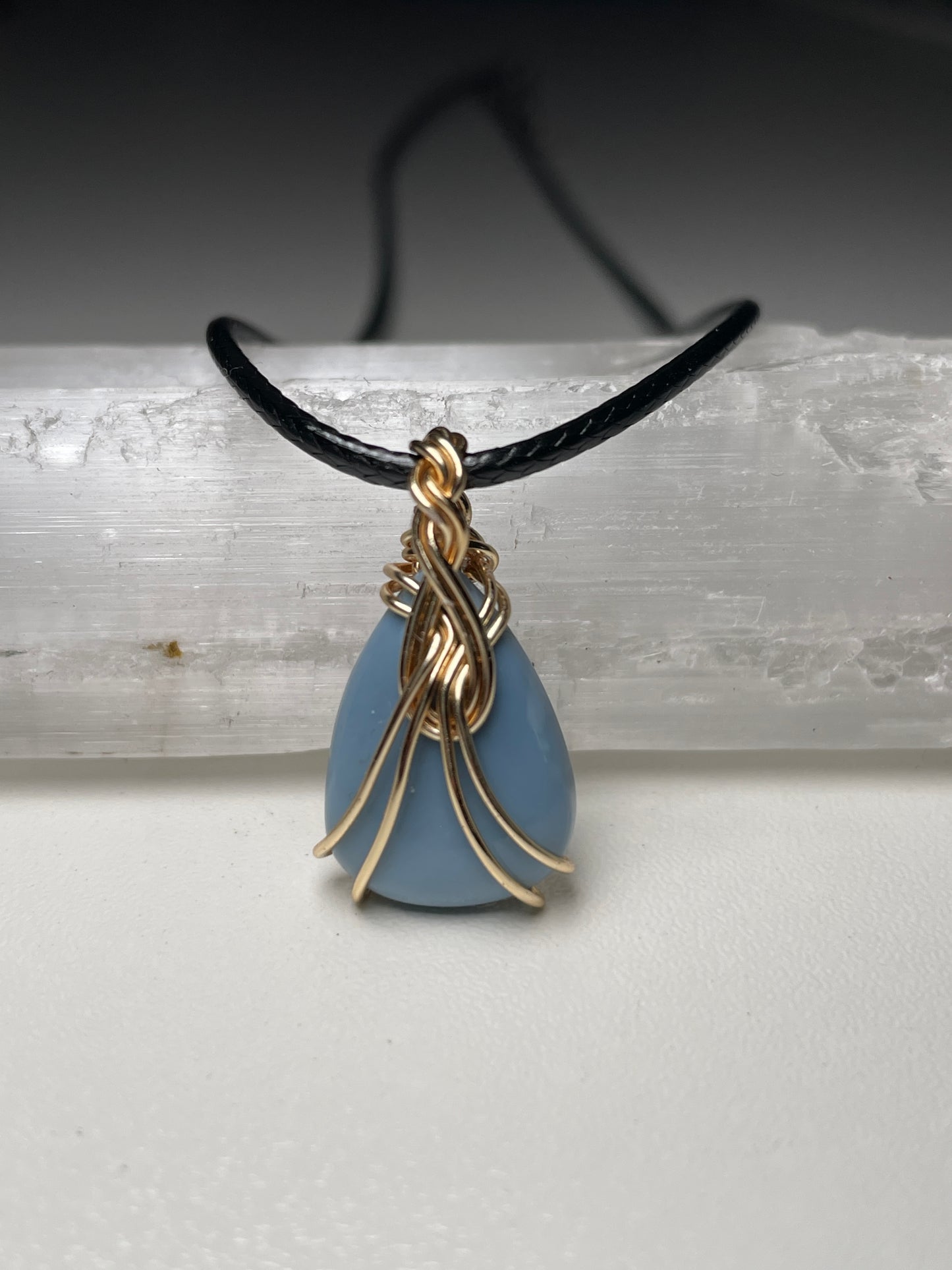 Blue opal pendant