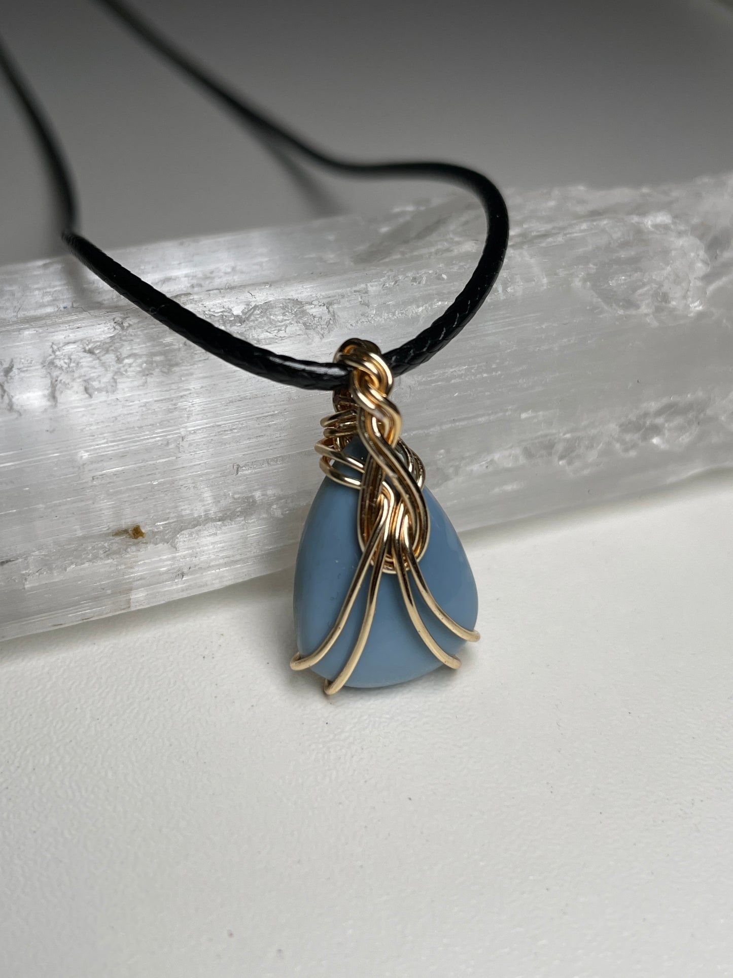 Blue opal pendant