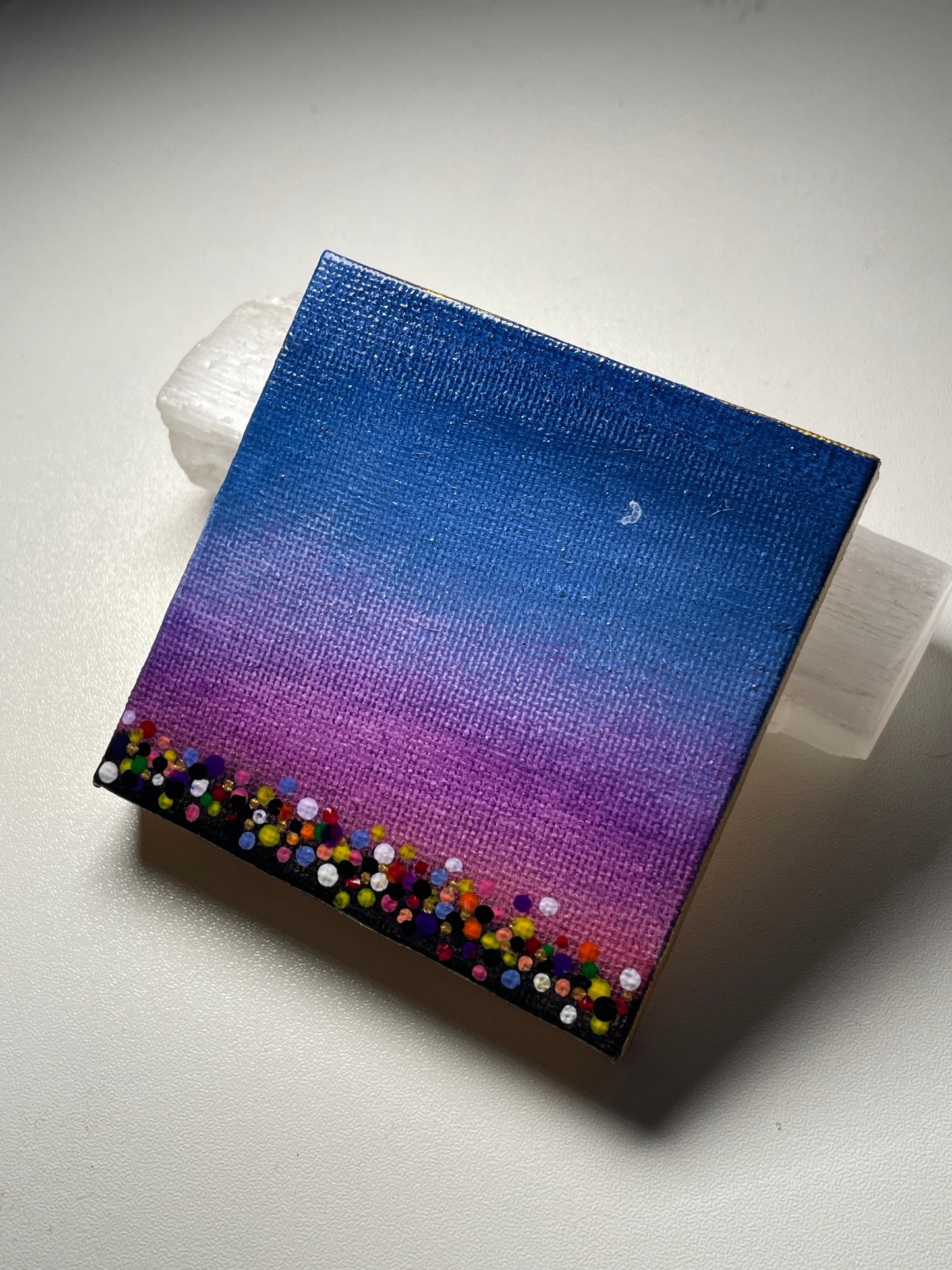 Blurry City mini acrylic painting