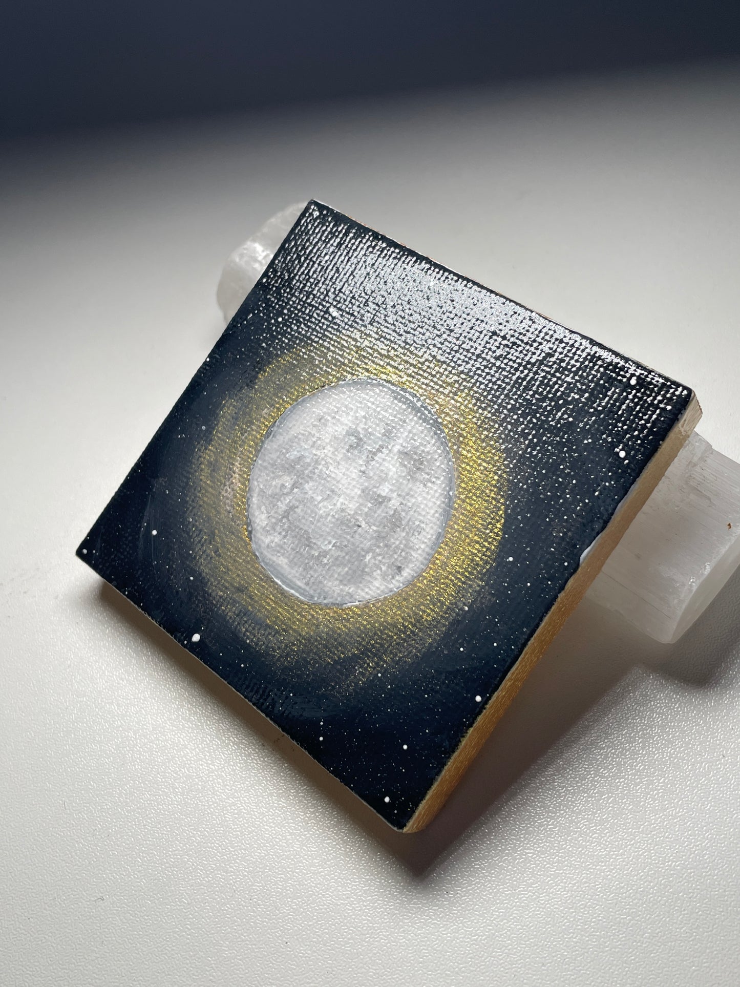 Full Moon mini acrylic painting