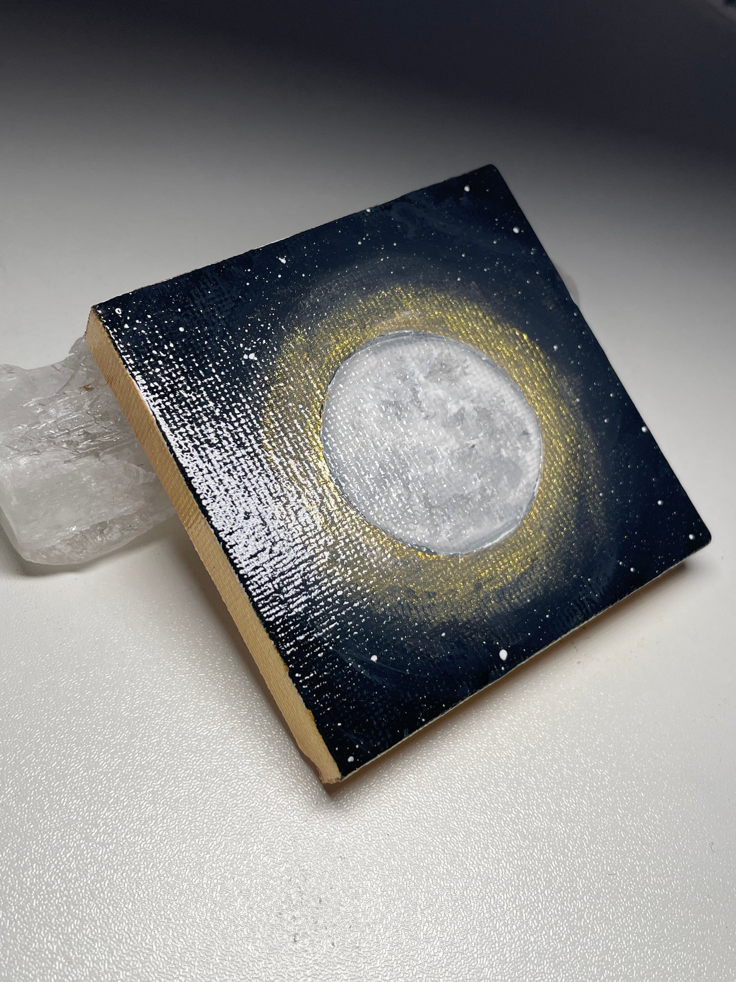 Full Moon mini acrylic painting