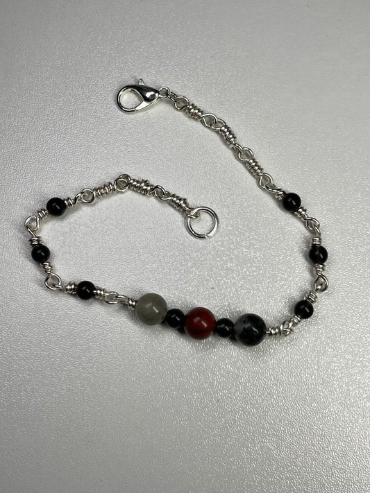 Bloodstone wire bracelet