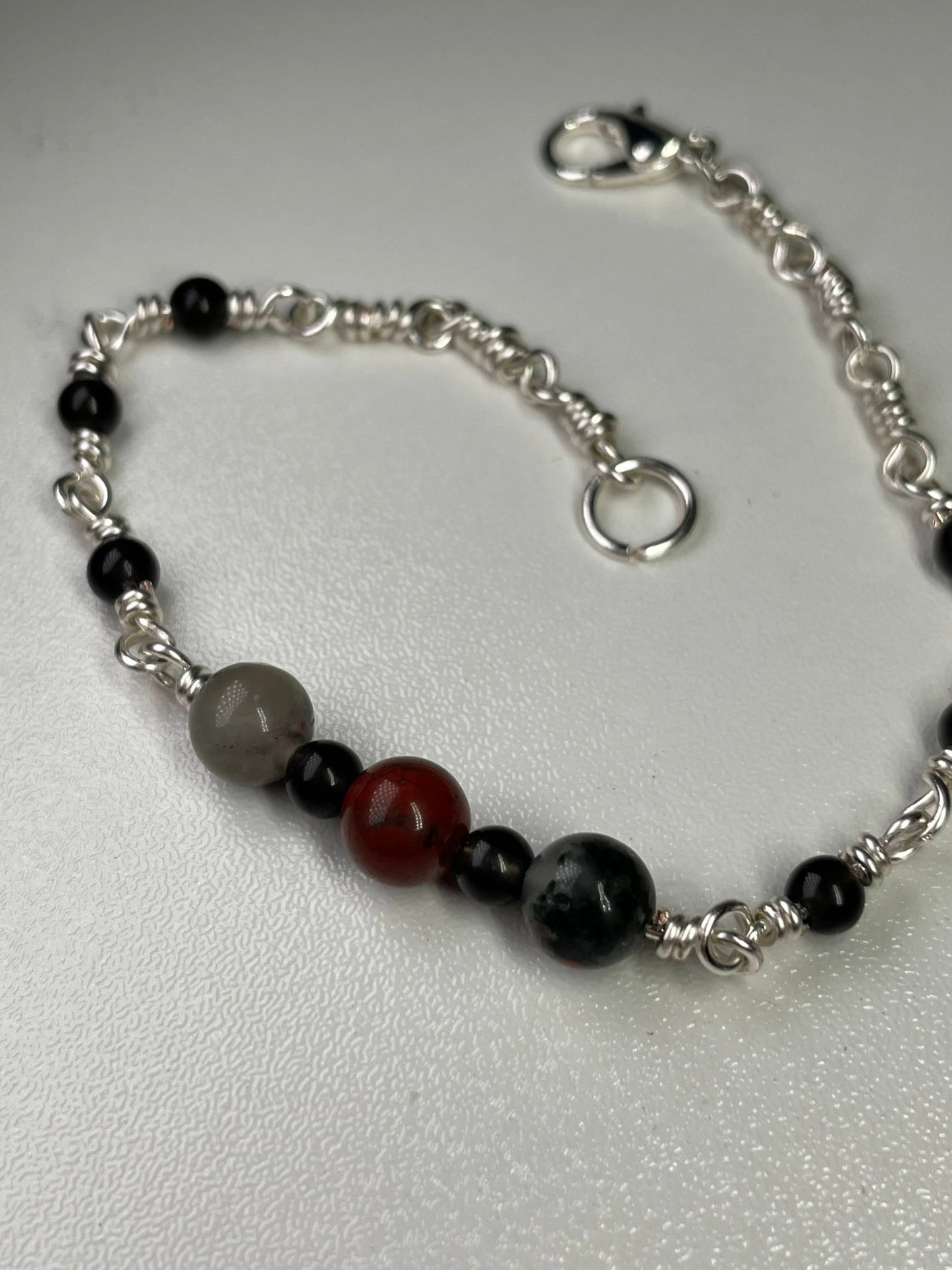 Bloodstone wire bracelet