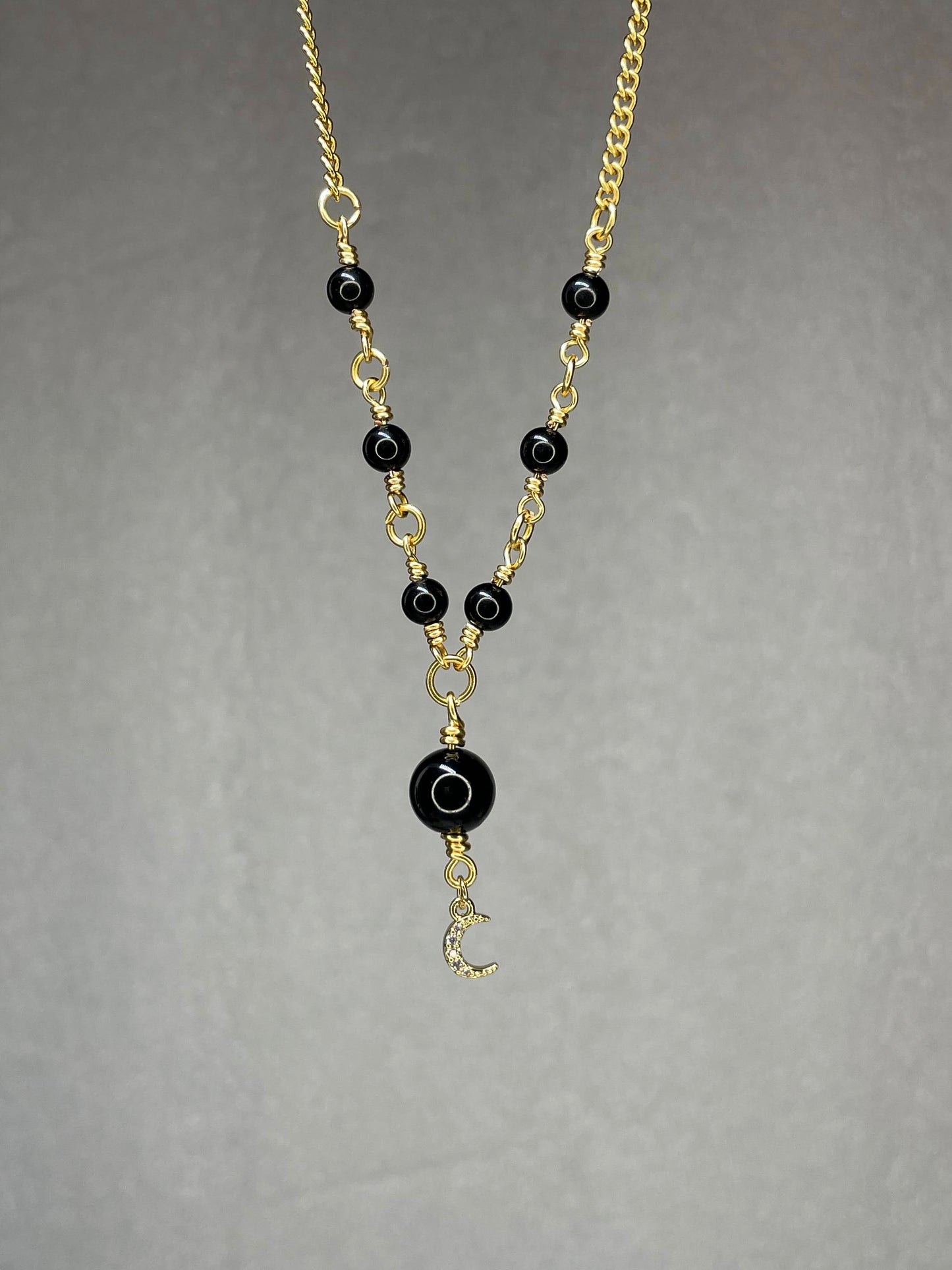 Onyx and tourmaline necklace