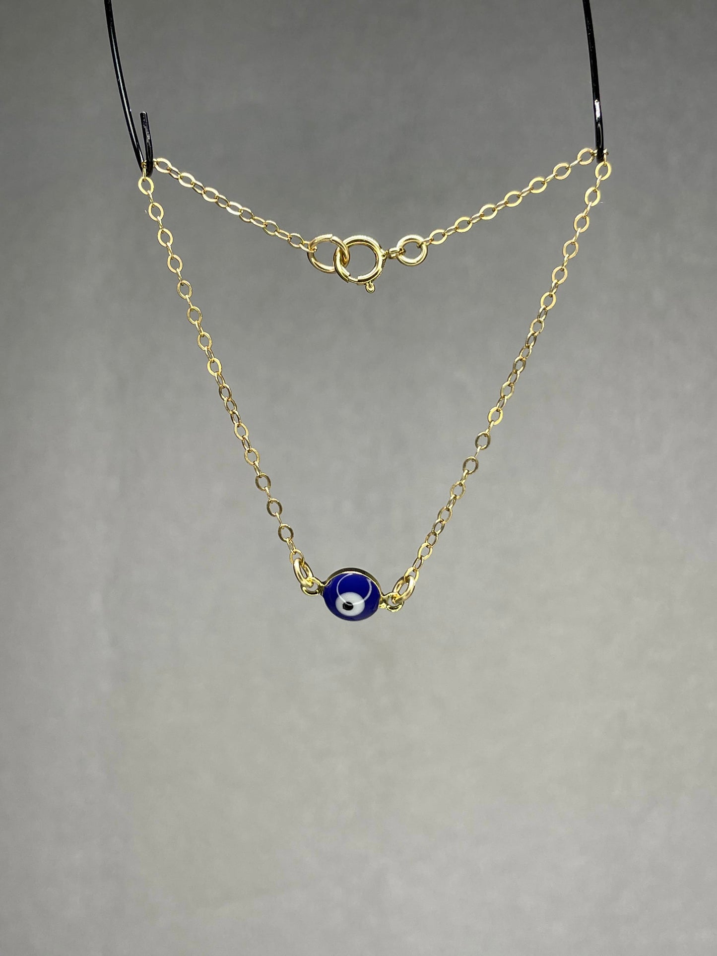 14k gold filled simple evil eye bracelet